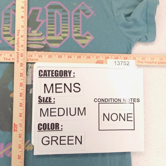 ACDC Who made Who Band Crew Neck Short Sleeve Graphic T Shirt Mens Size M Green - Picture 7 of 9